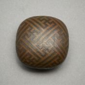 Mid-19th c. Japanese Woven Metal Manju Netsuke