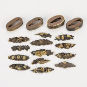 17 Pcs Japanese Mixed Metal - Shakudo Menuki