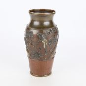 Japanese Meiji Mixed Metal Baluster Vase