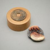 Guy Shaw "Carp with Coin" Netsuke w/ Custom Box