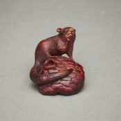Clive Hallam Chipmunk Boxwood Ojime Carving
