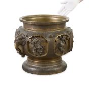 Japanese Edo Bronze Dragon Hibachi Brazier