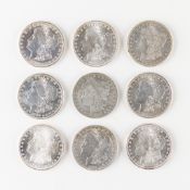 9 Morgan Silver Dollars