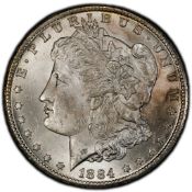 1884-CC Morgan Silver Dollar PCGS MS64