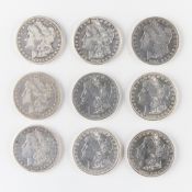 9 Morgan Silver Dollars