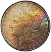 1878 7TF Morgan Silver Dollar PCGS MS63 Rainbow
