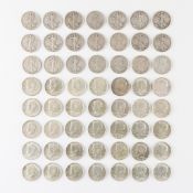 56 Silver Half Dollars 1917-1969