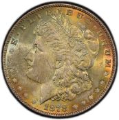 1878 7TF Morgan Silver Dollar PCGS MS64 Rainbow