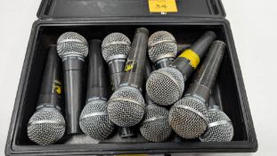 10 off Shure Model: SM58 Microphones plus case.