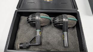 2 off AKG Model: D112 Microphones plus case.