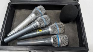 4 off Shure Model: Beta 87A Microphones.