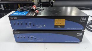 2 off PDA Induction Loop Amplifiers Model: 200/2, plus flight case.