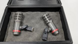 2 off Auto Technica Hypercardioid Dynamic Model: ATM25 Microphones plus case.