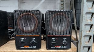 3 pairs of Fostex Model: 6301B Powered Monitored Speakers - 6 speakers in total.