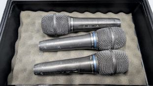 3 off Audio Technica Model: AE3300 Microphones plus case