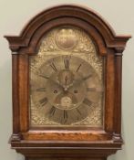19TH CENTURY IRISH LONGCASE CLOCK, Gregory Upington, Cork, brass face with pendulum and weights, 212