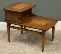 MID-CENTURY WALNUT & MAHOGANY TELEPHONE TABLE, 57 (h) x 76 (w) x 51cms (d) Provenance: private