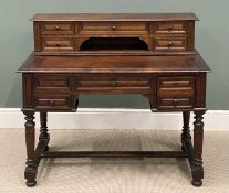 EARLY 20TH CENTURY OAK DESK, on turned and block supports, 100 (h) x 115 (w) x 61cms (d) Provenance: