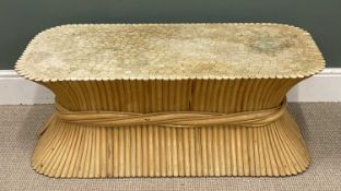 JOHN MCGUIRE BAMBOO WHEAT SHEAF COFFEE TABLE, 41 (h) x 112 (w) x 58cms (d) Provenance: private