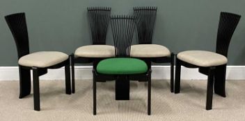 FIVE DINING CHAIRS BY TORSTEIN NILSEN, NORWAY, with fan backs, 88 (h) x 55 (w) x 42cms (d)