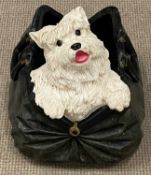 COMPOSITE MODEL OF YORKSHIRE TERRIER, in a Gladstone bag, 40 (h) x 50 (w) x 34cms (d) Provenance: