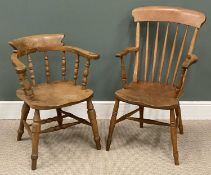 VINTAGE OAK SMOKER'S BOW ELBOW CHAIR Provenance: private collection Denbighshire
