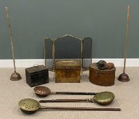 VINTAGE METALWARE including possers, tin hat and other boxes, fire guard, etc. Provenance: private