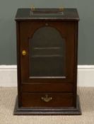 VINTAGE SMOKER'S CABINET, with glazed door front and base drawer, 64 (h) x 44 (w) x 29cms (d)
