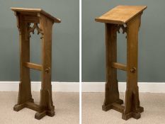 ARTS & CRAFTS STYLE LIGHT OAK LECTERN, 139 (h) x 62 (w) x 37cms (d) (base) Provenance: private