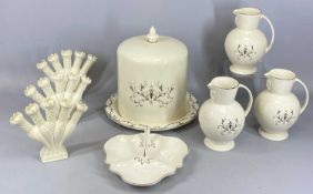 WEDGWOOD QUEEN'S WARE, comprising large Queen's Filigree circular cheese dish and cover with acorn