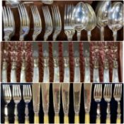 ASSORTED CASED CUTLERY, set of twelve mother of pearl handled dessert knives and forks, six fish