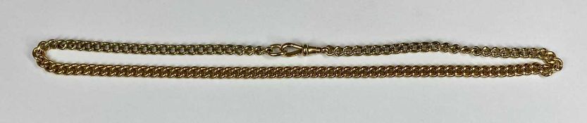 9CT TWO-TONE GOLD FLAT CURB LINK NECKLACE with clip, 49cms (l), 50gms Provenance: private collection