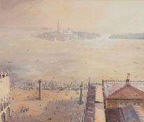 ‡ GARETH THOMAS (Welsh, 1955 - 2019) watercolour - Venetian scene, possibly island of San Lazzaro