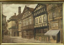 ‡ JAMES LAWSON STEWART (British, 1829 - 1911) pair of watercolours - half-timbered buildings, one