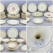 LARGE SELECTION OF CREAM BASKET WEAVE TABLEWARE, late 18th/early 19th century, including various