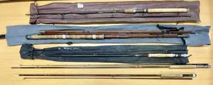 COLLECTION OF FISHING RODS comprising Daiwa Exceler EXS802MFS-AD 2.4m two piece spinning rod, in
