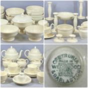 WEDGWOOD QUEEN'S WARE 'EDME' PATTERN DINNER & TEA WARE, large assortment including six candlesticks,