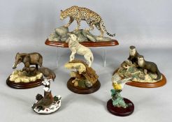 BORDER FINE ARTS, DANBURY MINT & OTHERS ANIMAL GROUPS, 'Robins in Winter', 'Robin on Hop Plant',