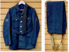 WWII PERIOD ROYAL AIR FORCE SERVICE JACKET AND TROUSERS, jacket size 10, trousers size 21 with