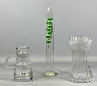 20TH CENTURY GLASSWARE comprising Krosno water jug and glass, retailed by Harrods, 18cms (h),