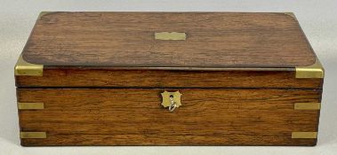 GOOD VICTORIAN ROSEWOOD WRITING BOX, interior fitted with lined writing slope, lidded compartments