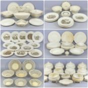 LARGE ASSORTMENT OF CREAMWARE including ten circular maskhead tureens, some with covers, various