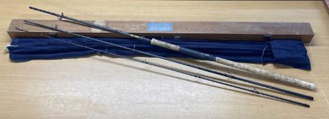 FOXON'S OF ST ASAPH 12' THREE PIECE SALMON SHRIMPER ROD, with wooden carry box Provenance: private