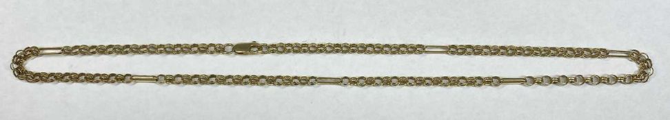 9CT GOLD BELCHER & BAR LINK CHAIN, 48cms (l), 10.9gms Provenance: private collection Conwy