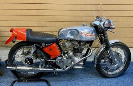 ROYAL ENFIELD 'BULLET' MOTORCYCLE 346CC, red/black with racing tank, date of first registration 1/