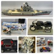 LEGO TECHNIC & OTHER MODELS including Bismarck warship, 83cms (l), Corvette, 30cms (l), go-kart,