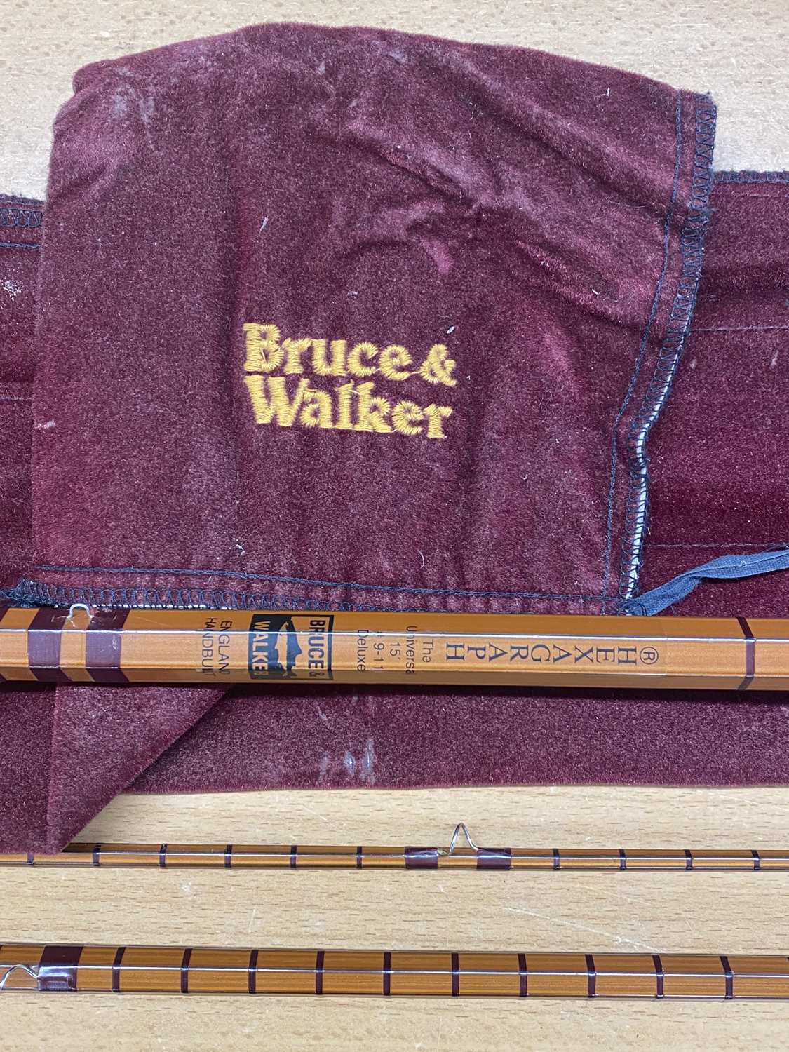 BRUCE & WALKER 'THE UNIVERSAL DELUXE' HEXAGRAPH 15' THREE PIECE FLY ROD LINE #9/11, in branded bag - Image 2 of 3