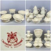 LEEDS WARE CLASSICAL CREAM WARE, interesting selection of tableware including two oyster stands,