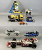 LEGO TECHNIC including F1 sports car, 61cms (l), sailing yacht, 35cms (l), cement mixer, 35cms (