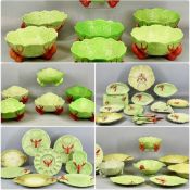 CARLTON WARE: GOOD ASSORTMENT OF LOBSTER DECORATED TABLEWARE, including salad bowls and servers,